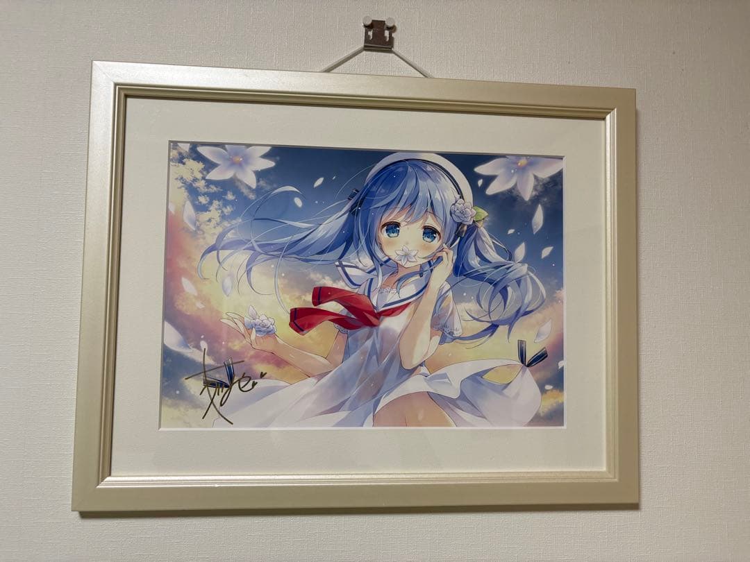 すいみゃ　複製原画　梔子　直筆サイン入り