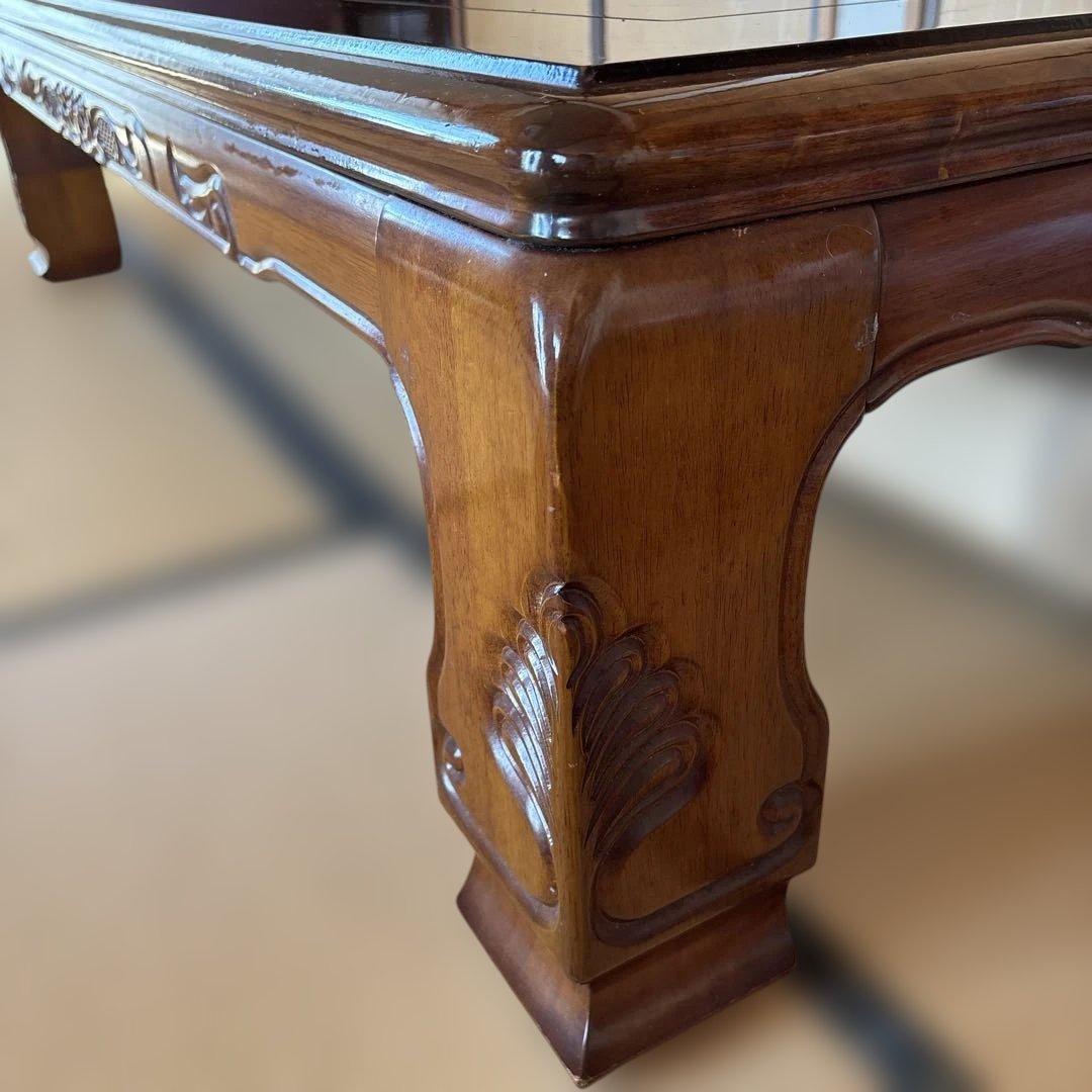 木製彫刻入り　家具調こたつ