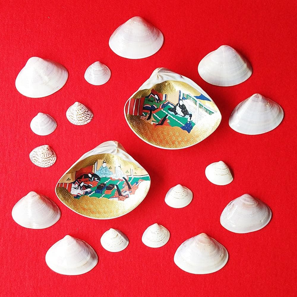 純金箔　特大貝合わせ　源氏物語絵巻