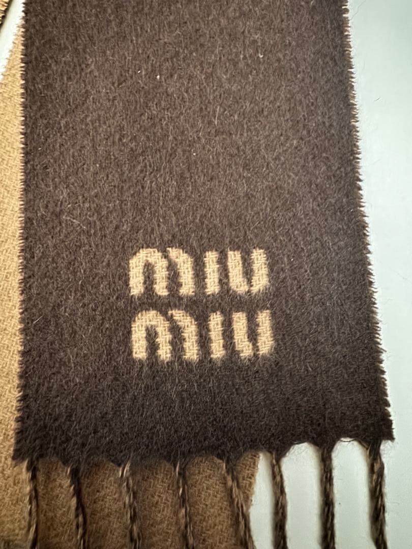 MIUMIU カシミヤスカーフ ブラウン