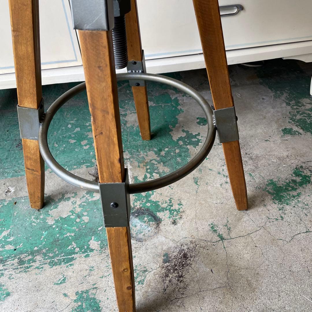 最終お値下げ 天然木・昇降式チェアー・カウンターチェアー ヴィンテージハイチェア