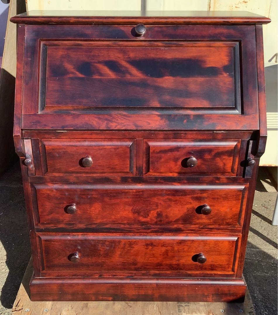 北海民芸 和光 ライティングビューロー ライティングデスク アンティーク 樺材