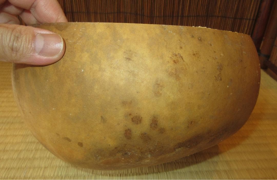 送料込【逢絢亭・新品】茶道具 水屋道具 炭斗 瓢炭斗 内木地 天然もの 紙箱入り