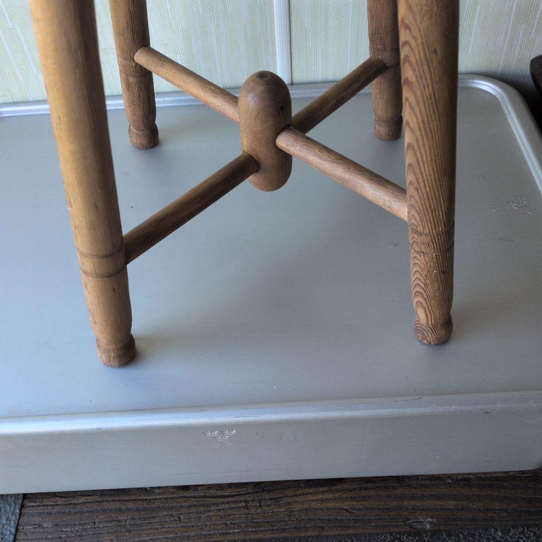 アンティークイギリス木製ラウンドスツール