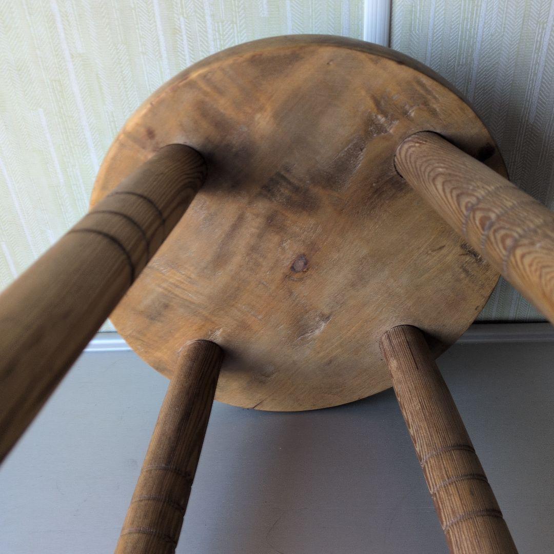 アンティークイギリス木製ラウンドスツール