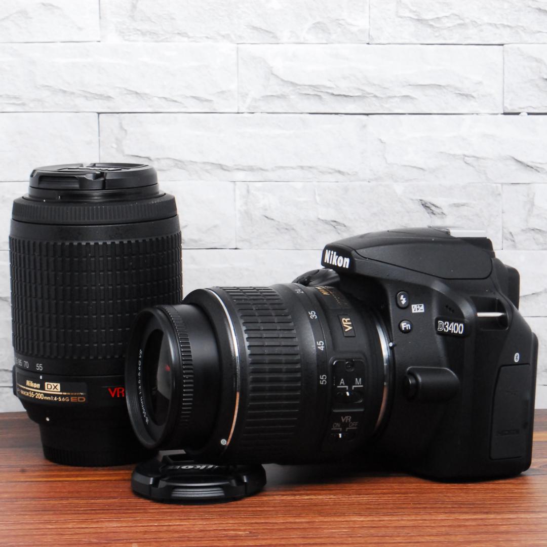 ぽぽーん ✨ほぼ新品 ✨Nikon D3400 ダブルレンズセット