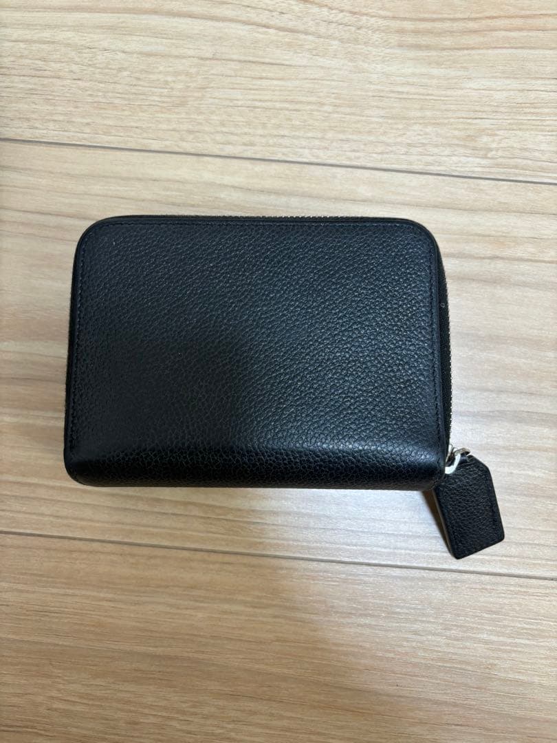 SAINT LAURENT ブラックレザー 二つ折り財布　箱あり