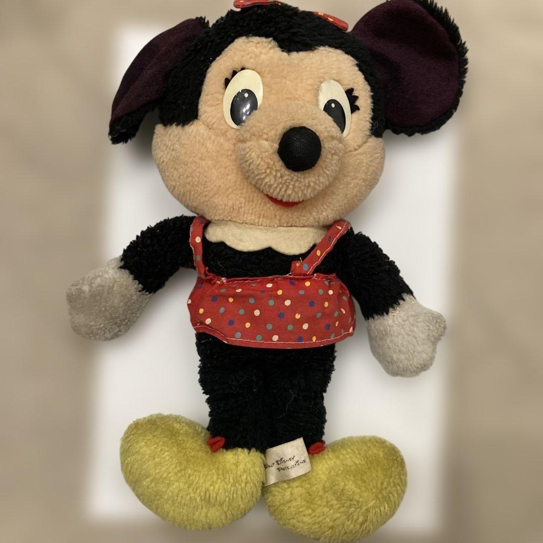 昭和レトロ　ミニーマウス ぬいぐるみ 水玉模様