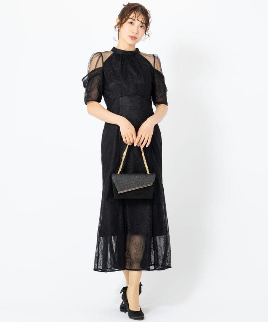 SNIDEL スナイデル　シアーショルダーレースドレス