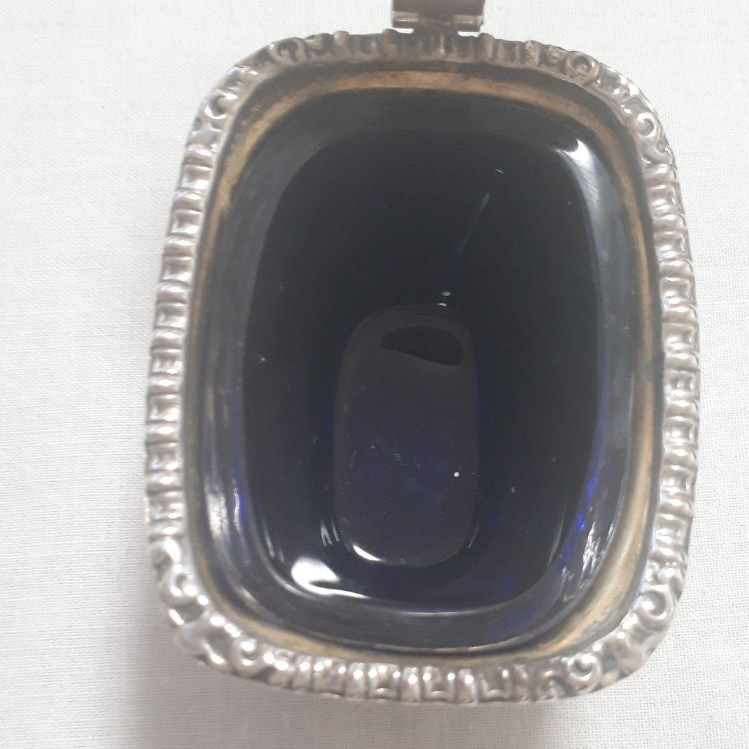 アンティークマスタードジャー純銀スターリングシルバー