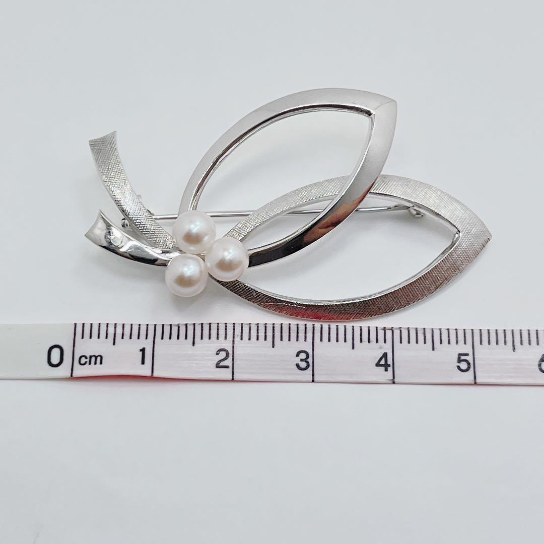 美品✨MIKIMOTO ミキモト　アコヤパール　ブローチ　コサージュ　シルバー