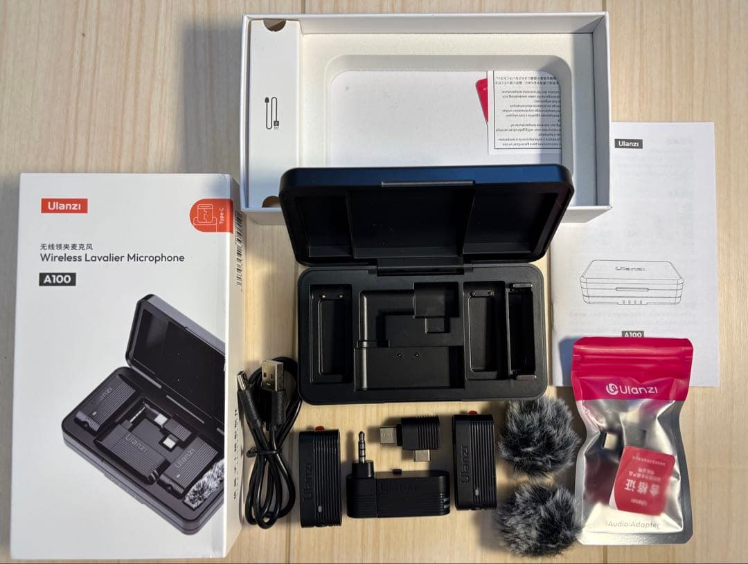 【新品】Ulanzi A100 ワイヤレスマイク 2個 Lightning付