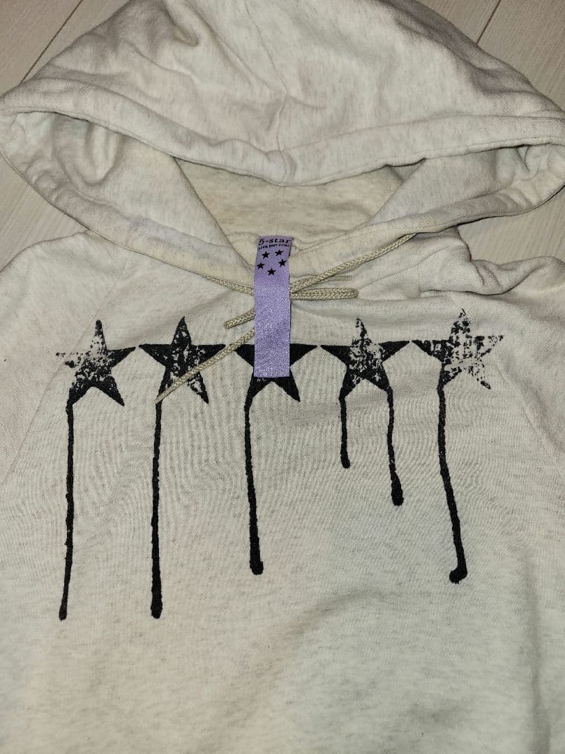 YUKI five-star フード付きロングパーカー