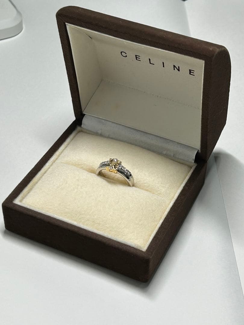 【美品】CELINE ダイヤモンドリング750ゴールド 900プラチナ　12号