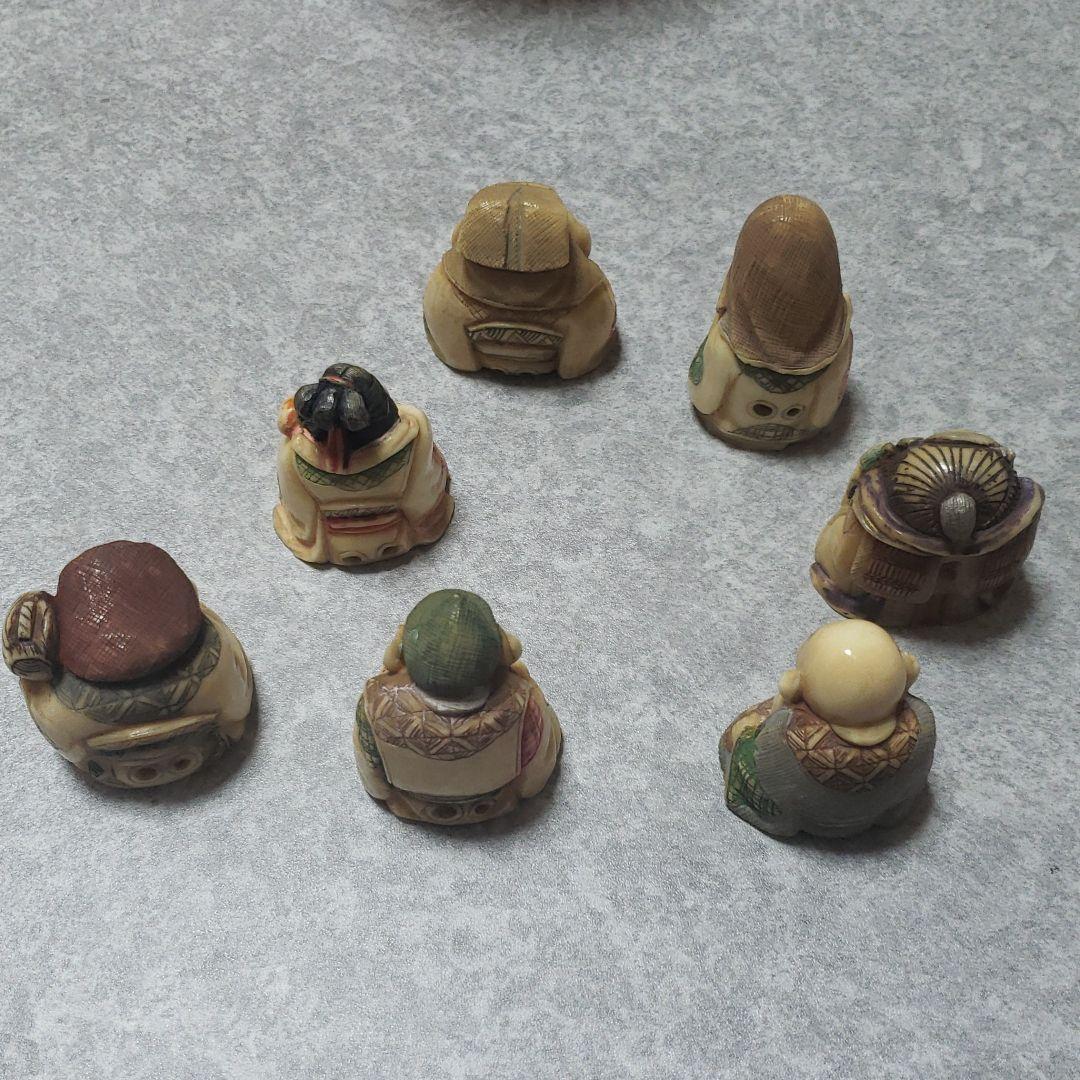 根付　七福神　玉之　牙彫り　幸運を呼び寄せる神様　縁起物