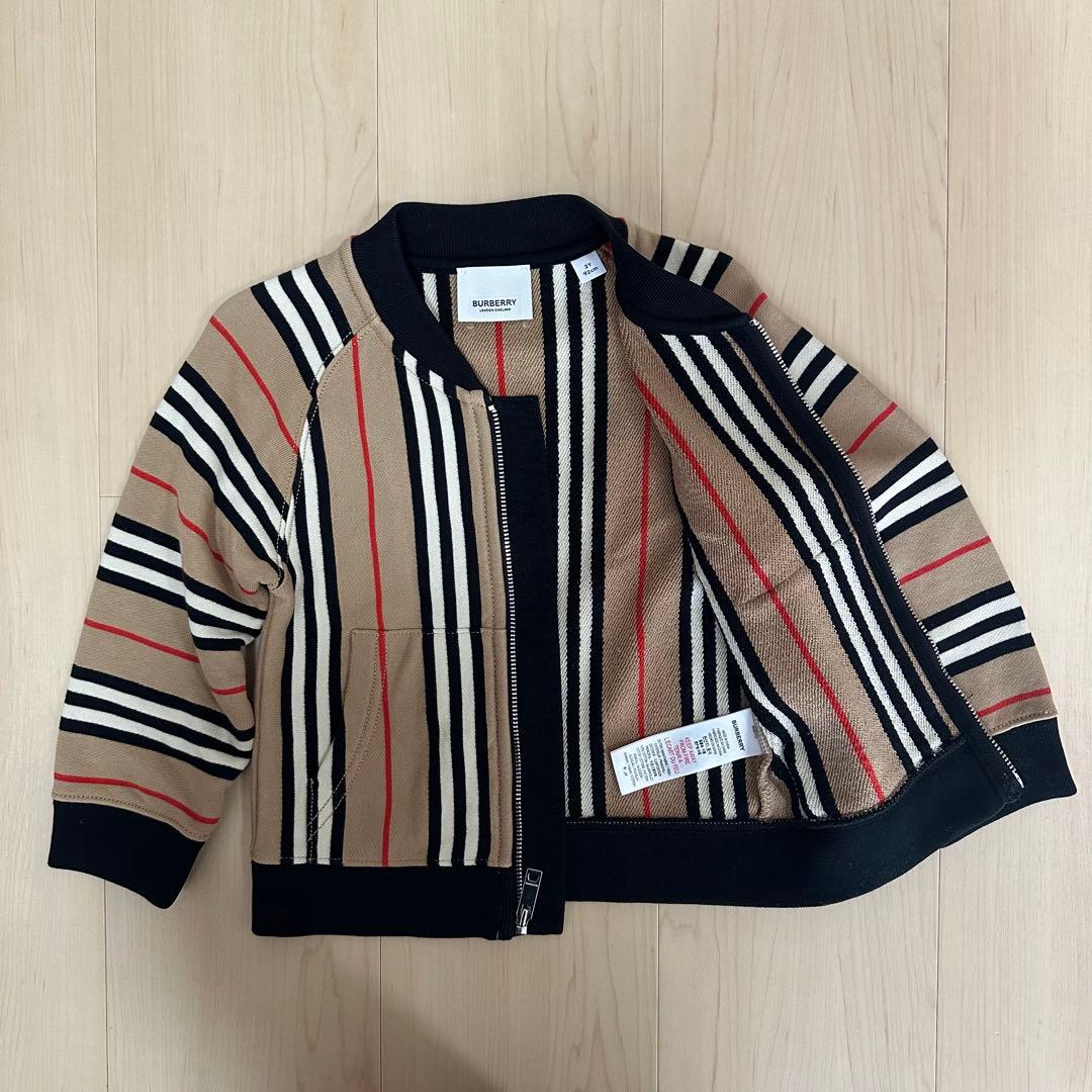 Burberry バーバリー ストライプ ジップアップアウター 2Y 92cm