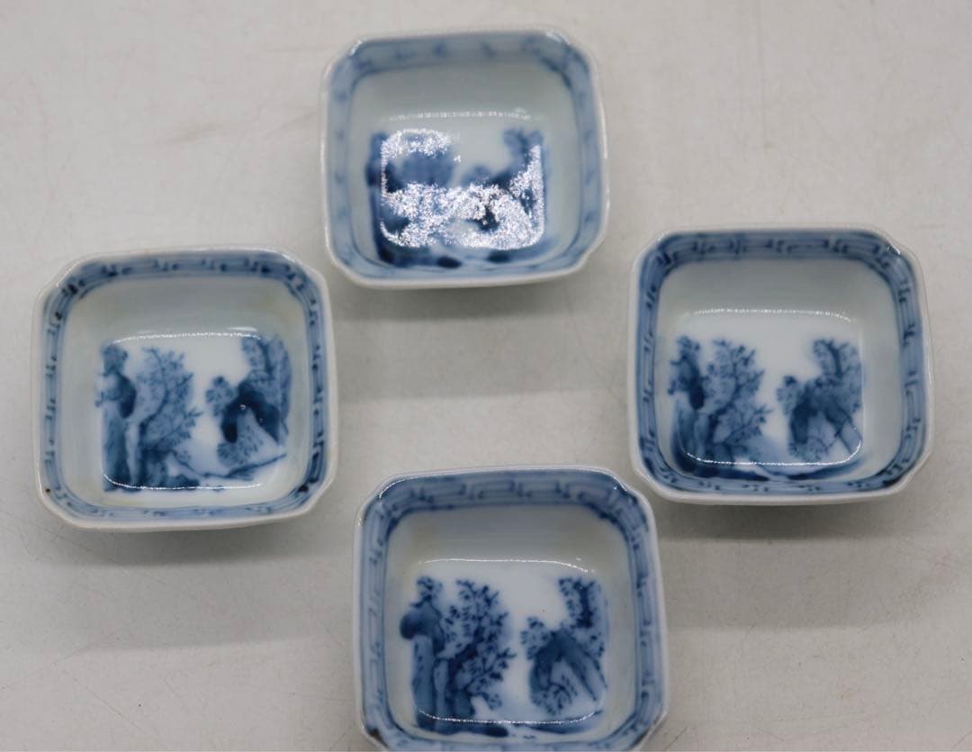 時代　伊万里　染付　寿司皿&豆皿8点セット　送料込み1125