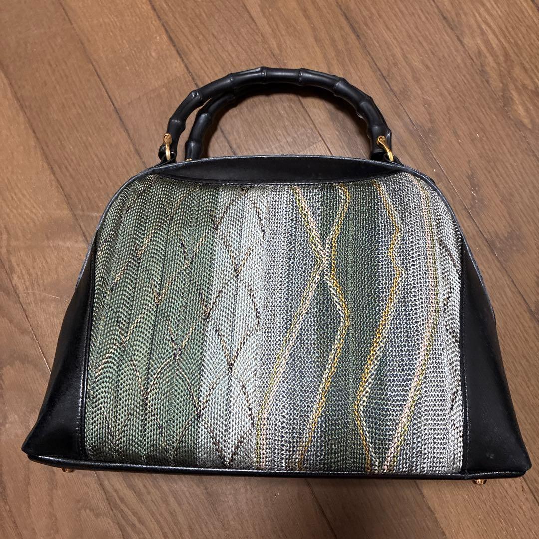 和装用バッグと下駄　黒　グレー　グリーン