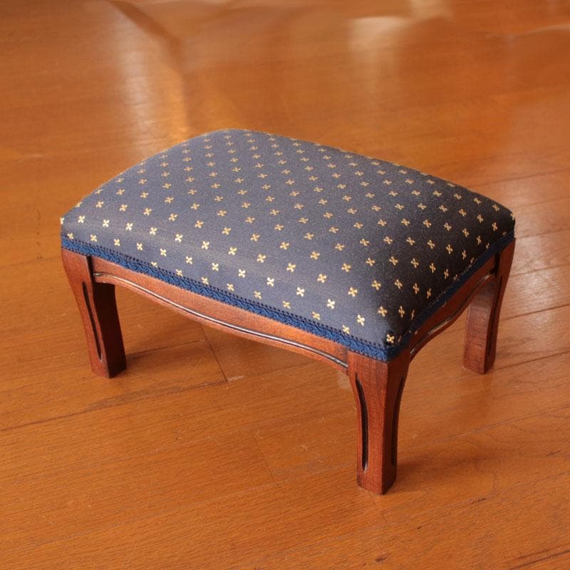 青いフットスツール レトロ風 ヴィンテージ風 かわいい 222-1497-006