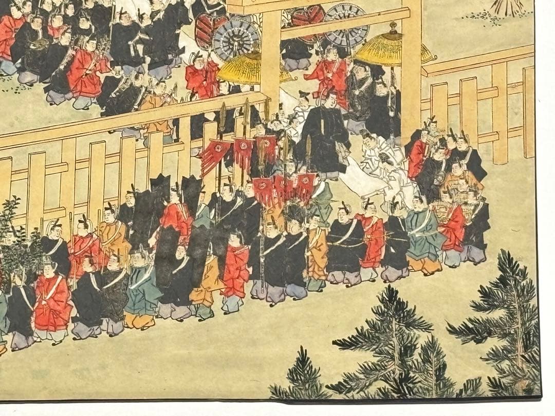 「伊勢太神宮遷御之図」江戸時代 彩色木版画 1枚|伊勢神宮 神道 和本