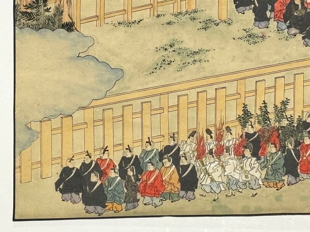 「伊勢太神宮遷御之図」江戸時代 彩色木版画 1枚|伊勢神宮 神道 和本