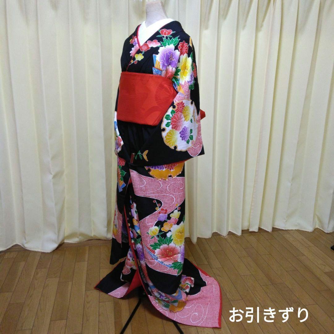 値下げ致しました！ 花嫁振袖　花嫁衣装　 黒正絹振袖　引き振袖　正絹