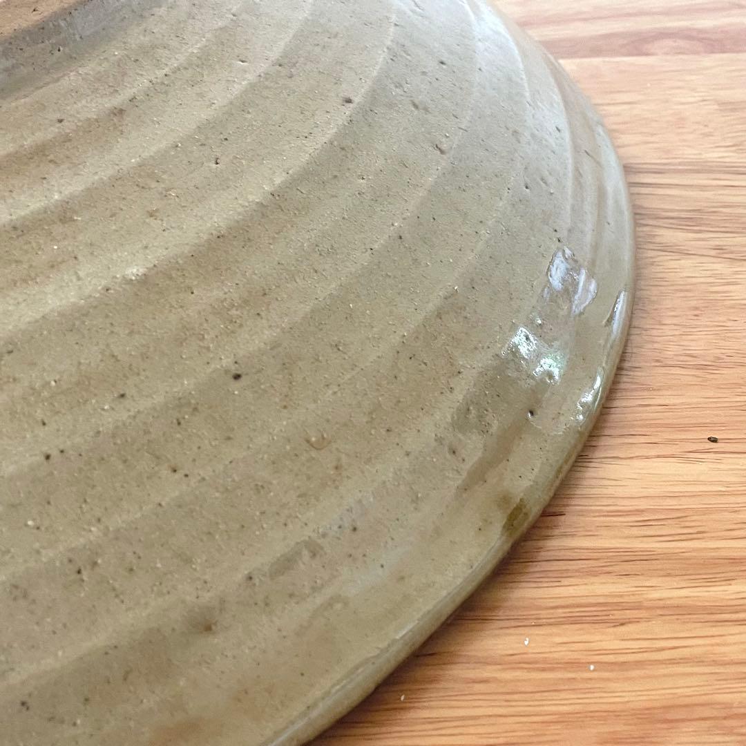 白釉鉄絵皿 「天味無限 草玄」 江口草玄？ 詳細不明 一尺六寸 大皿 唐津 瀬戸