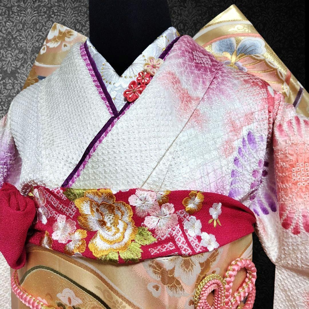 振袖フルセット(7点)・成人式・手絞り・本絞り・高級手縫い・逸品