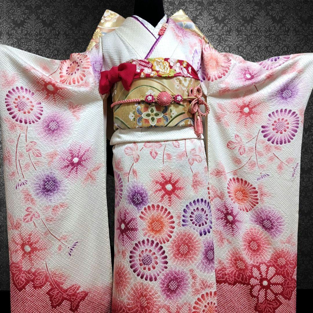 振袖フルセット(7点)・成人式・手絞り・本絞り・高級手縫い・逸品