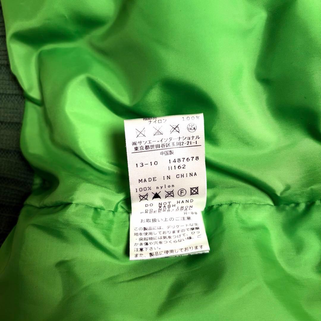 美品　マスターバニー　ダウンフェザー　異素材ニット袖　カーキ　軽くて暖か　M