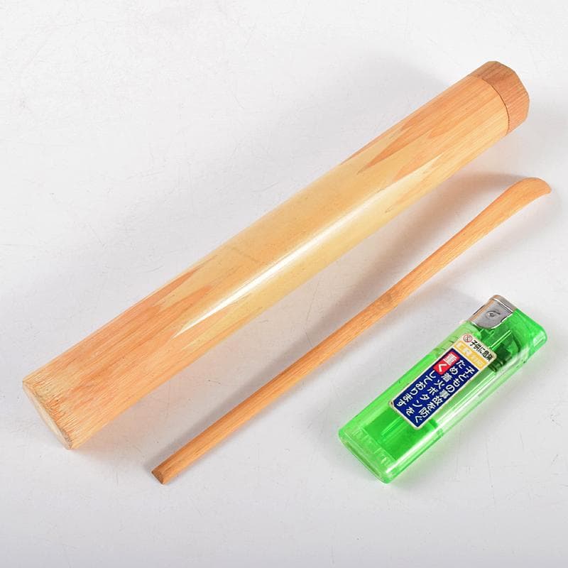 モナカ　表千家十三代即中斎　深山路　自作茶杓　共箱　二重箱　M　R5118