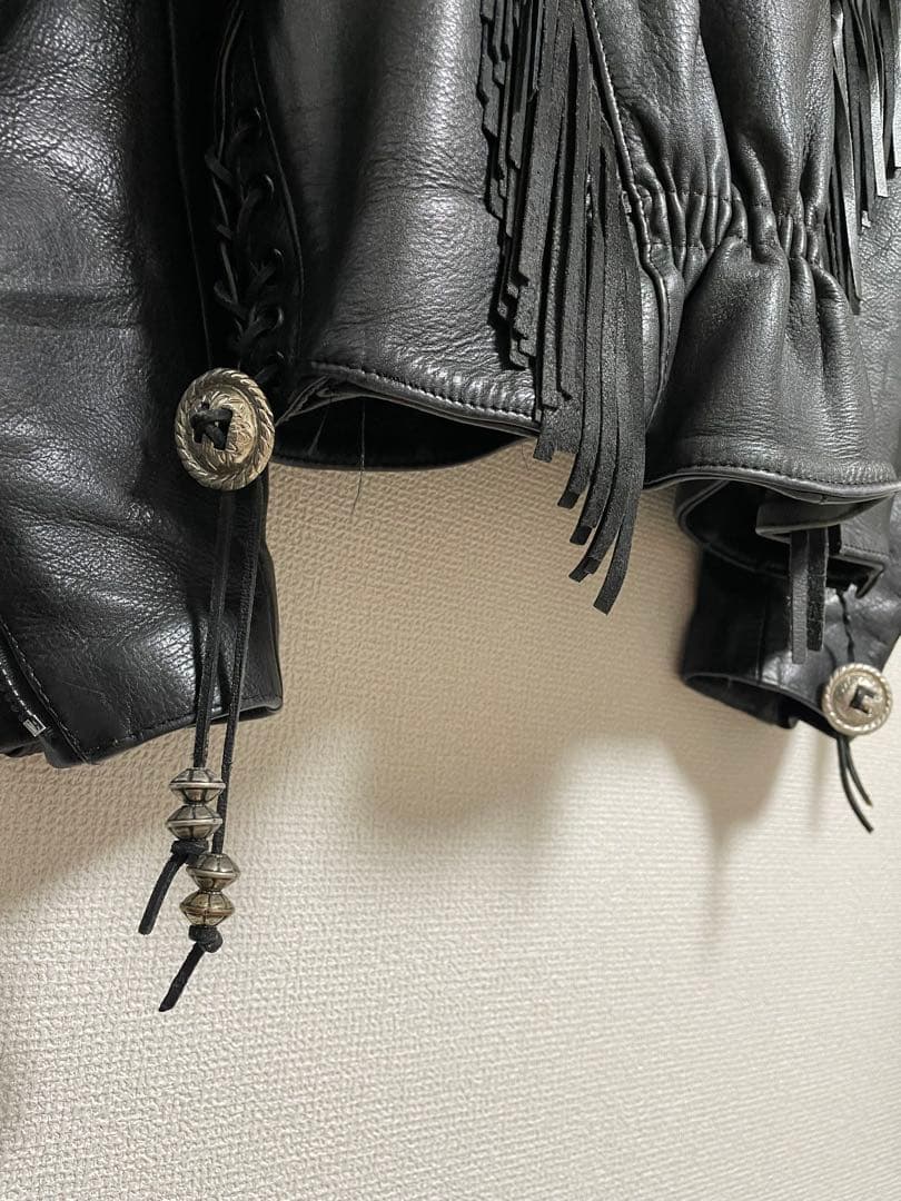 黒のシングルライダースジャケット M