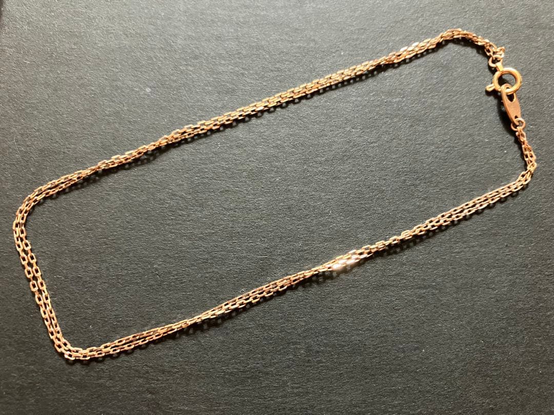 ete k10 ピンクゴールド　アンクレット　二重　チェーン　 10金