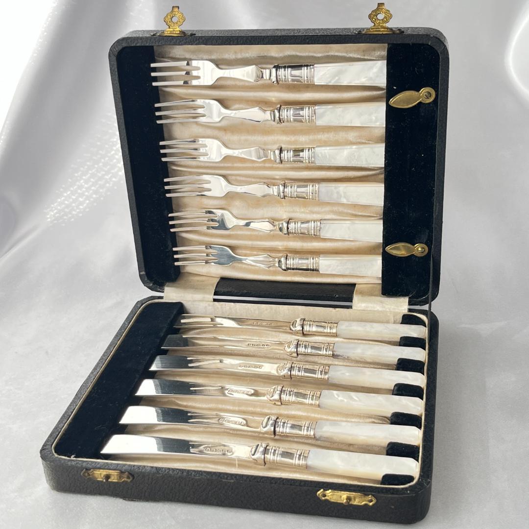 【I S Greenberg】【白蝶貝】デザート / フルーツセット ケース