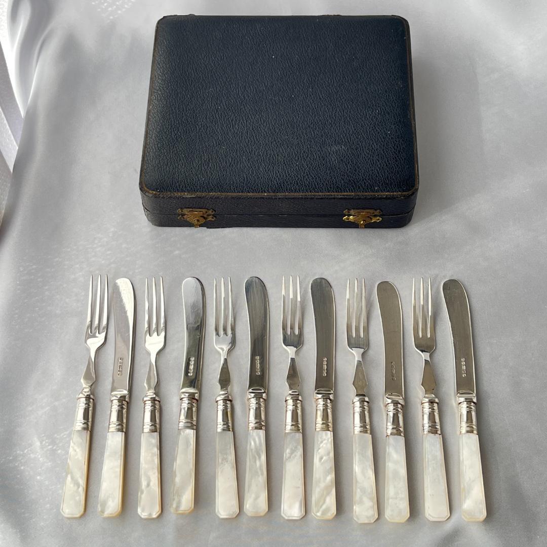 【I S Greenberg】【白蝶貝】デザート / フルーツセット ケース