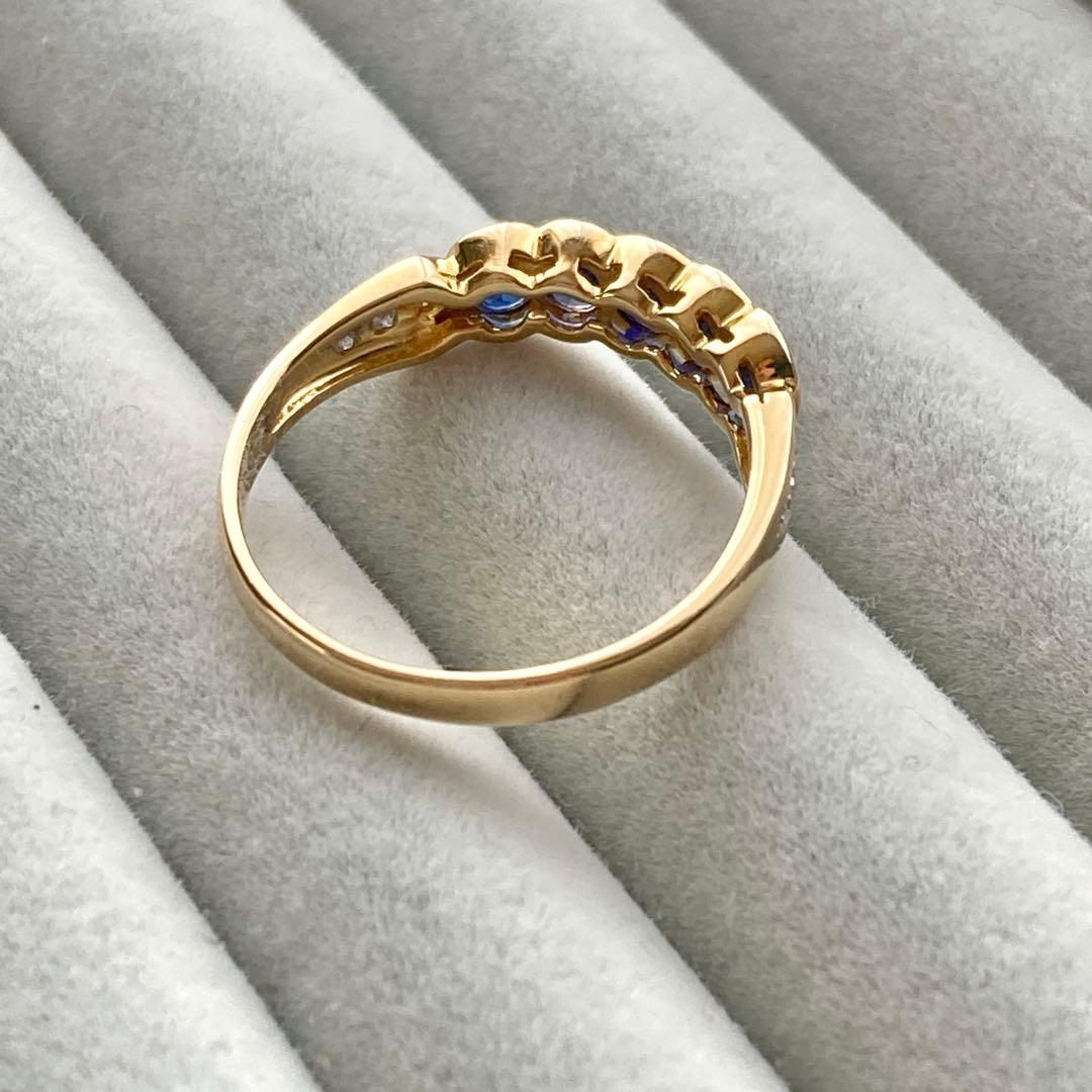 詳細不明リング　K18？ サファイア？ ダイヤモンド？