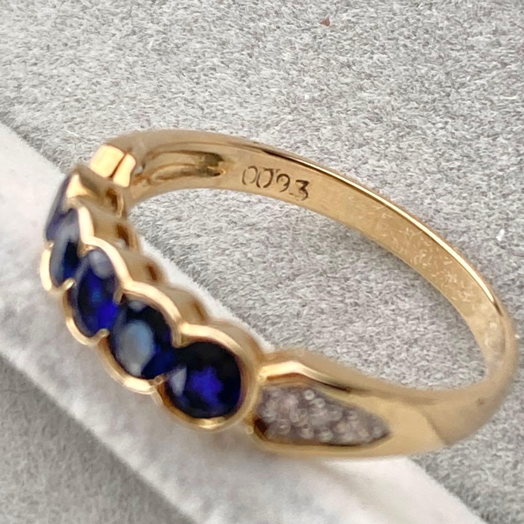詳細不明リング　K18？ サファイア？ ダイヤモンド？