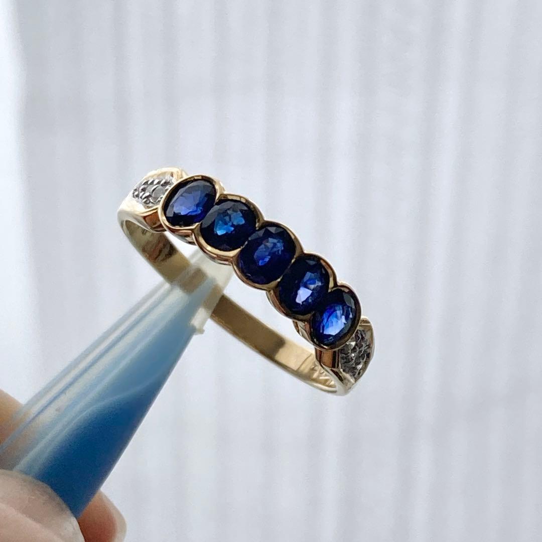 詳細不明リング　K18？ サファイア？ ダイヤモンド？