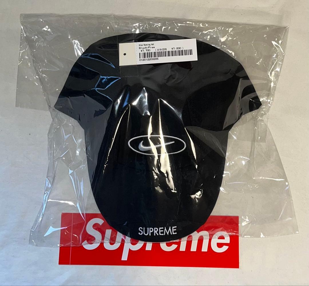 帽子 supreme NIKE running hat black