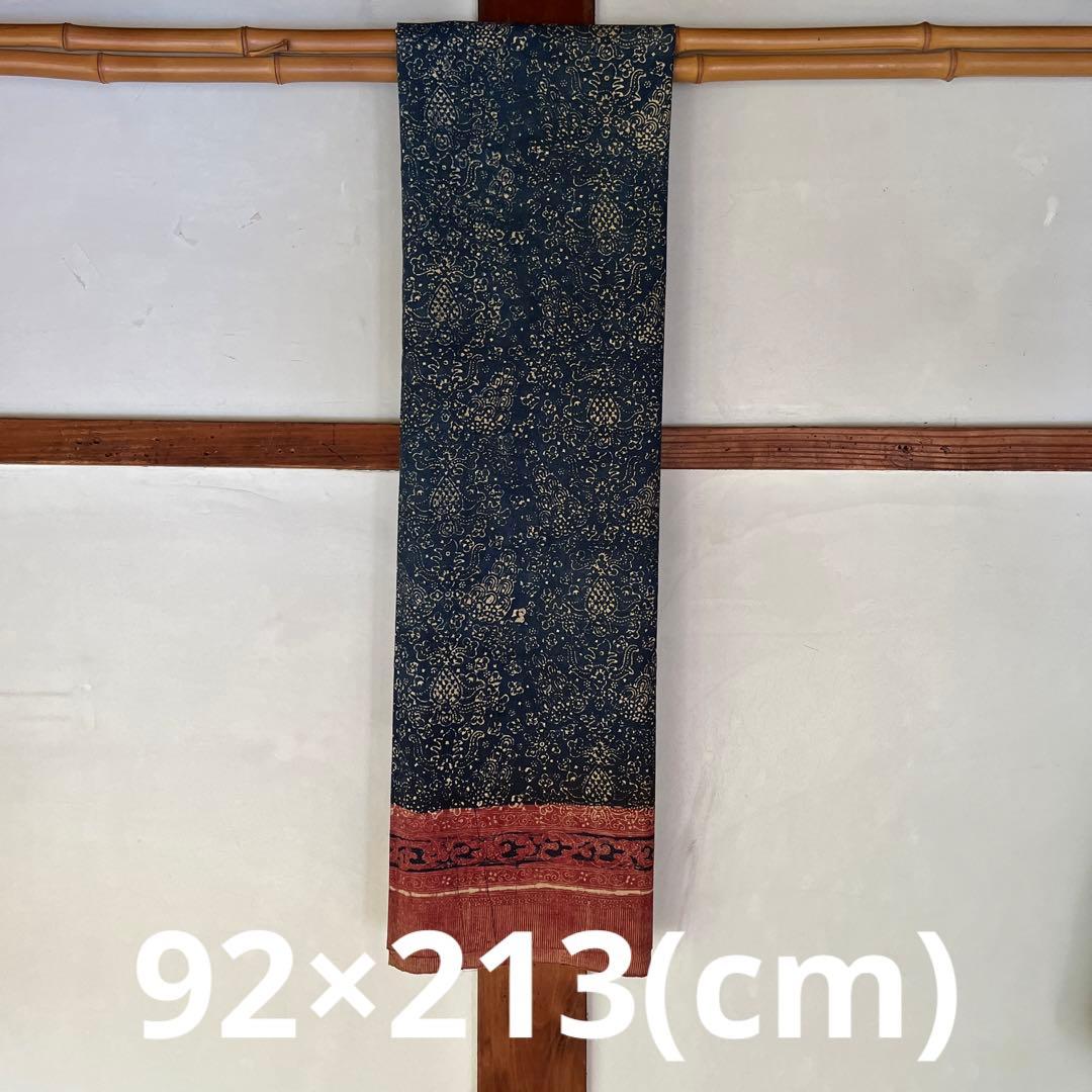 スマトラ島東海岸　ジャンビで製作されたと思われる藍＋茜染め更紗