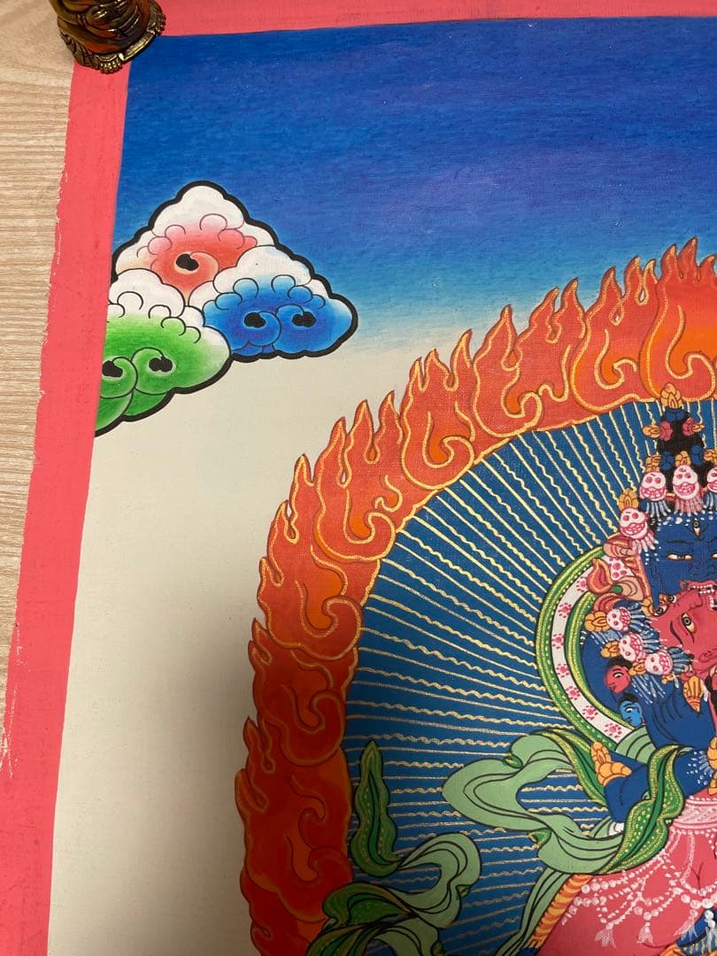 《 チベット密教　1点物 》 手描き　曼荼羅　チャクラサンバラ　歓喜　仏教　密教