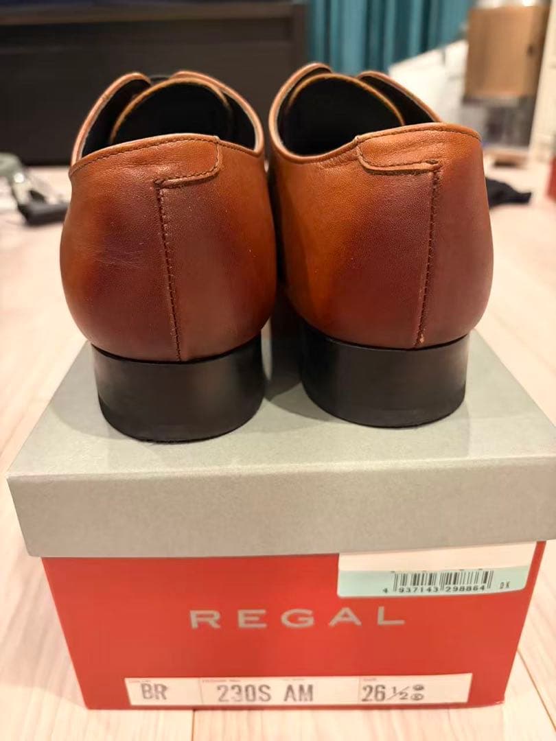コ*昏様 [箱あり] REGAL ストレートチップ　ブラウン　ビジネス革靴　26