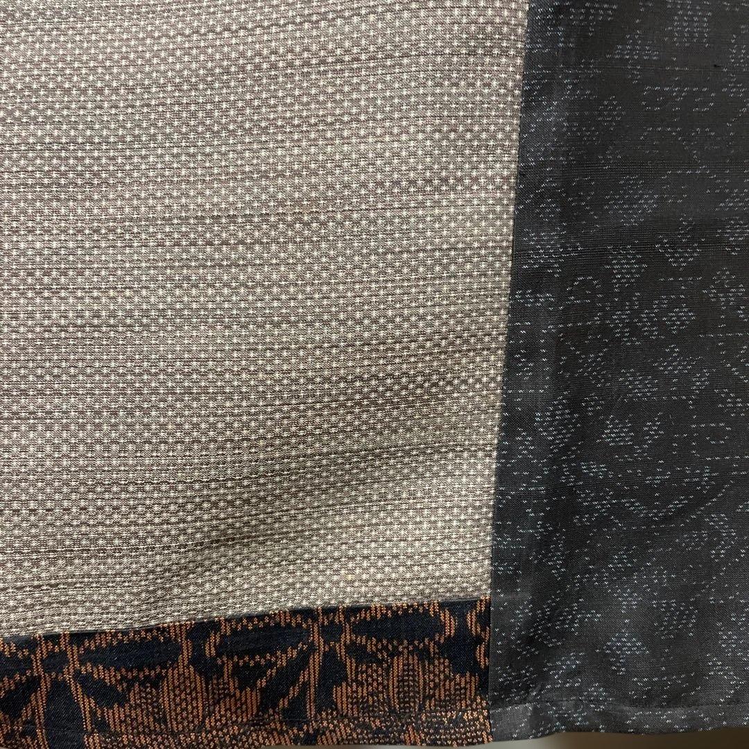 着物ワンピーステントラインロング丈《9》大島紬や紬等(7マルキ含)Mサイズくらい