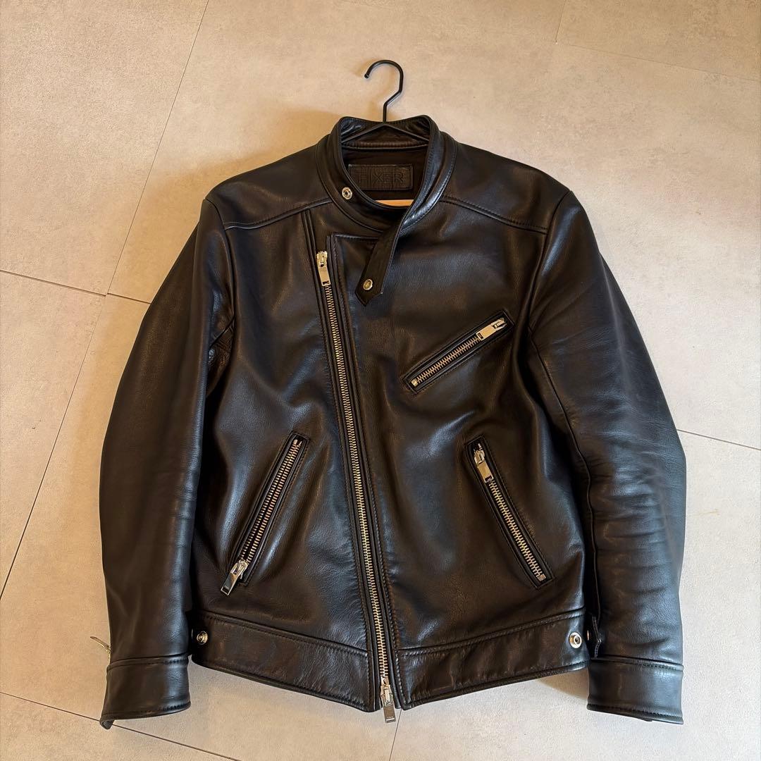 フィクサー FIXER F1 レザーライダース 黒 干場 セミダブル　46