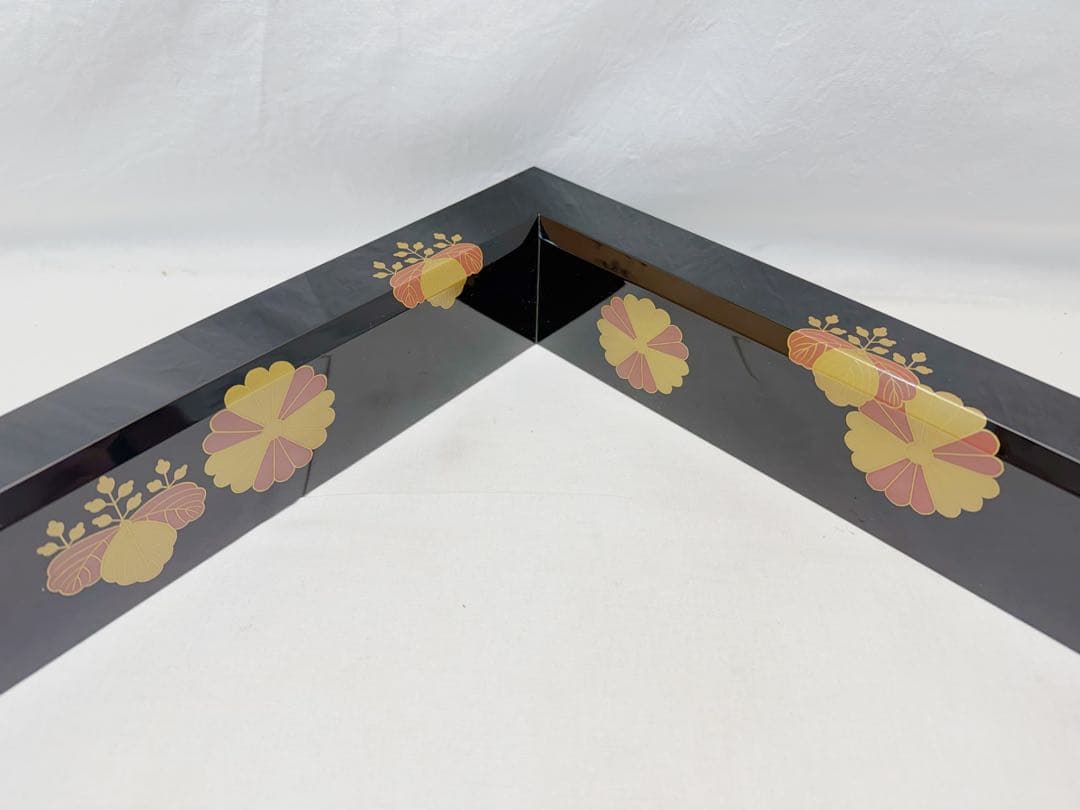 未使用 茶道具 孝雄作 木製黒真塗 高台寺蒔絵 炉縁 共箱