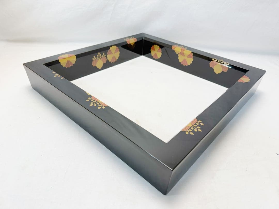 未使用 茶道具 孝雄作 木製黒真塗 高台寺蒔絵 炉縁 共箱