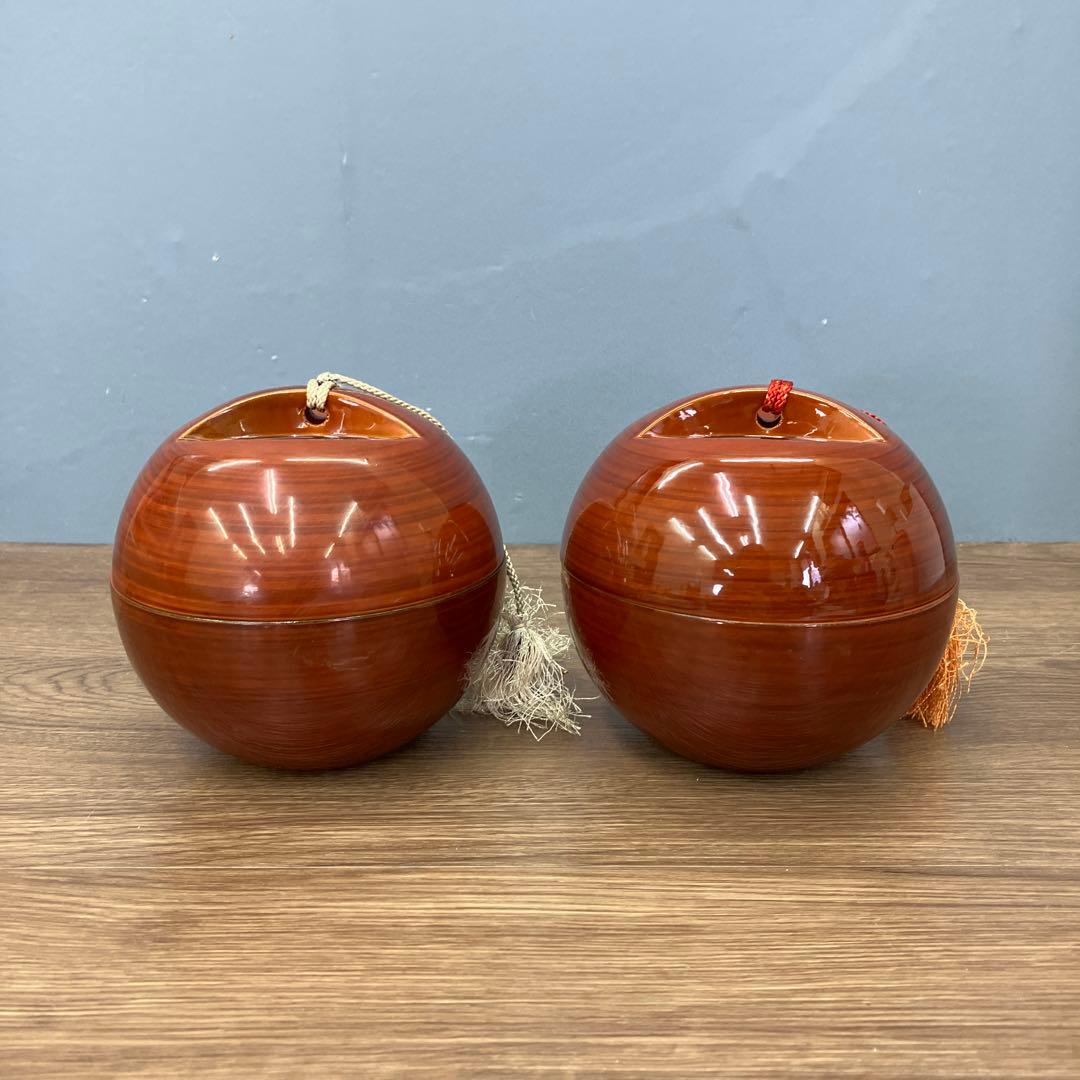 B-5 昭和レトロ 高級 蛤碁石 碁笥 漆塗り風 木製 入れ物 卓上ゲーム用