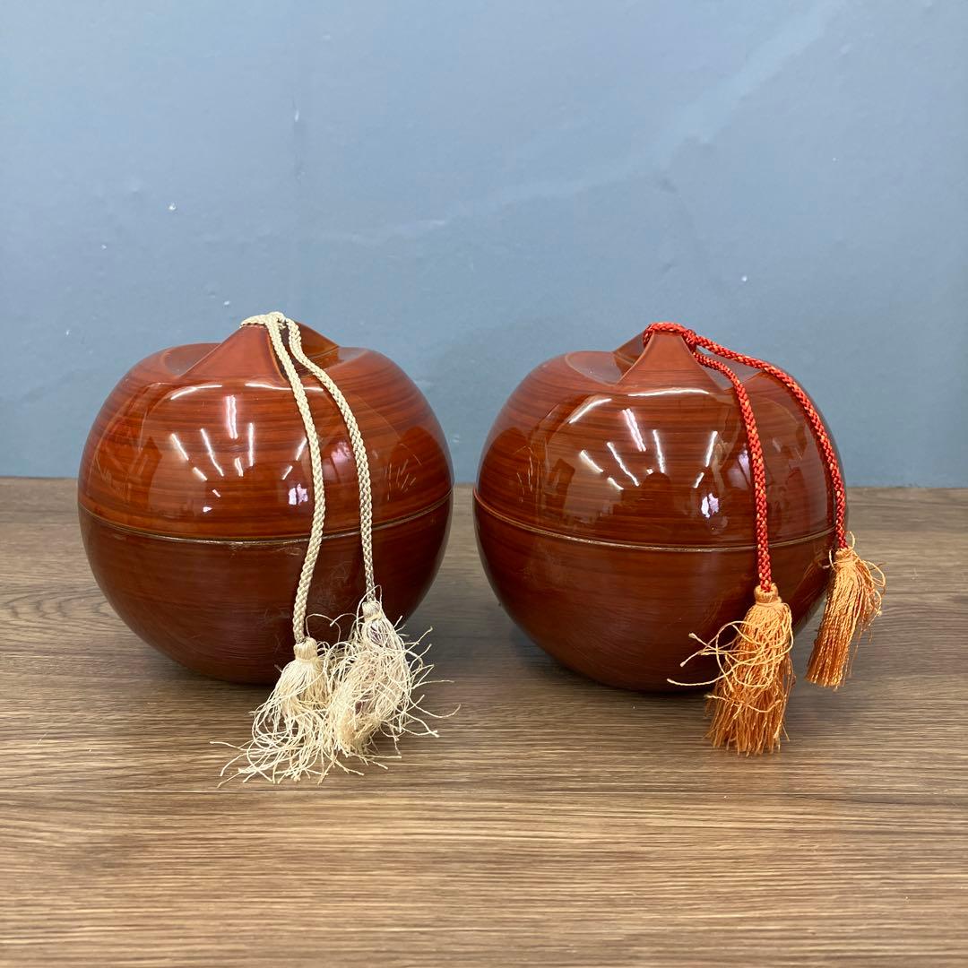 B-5 昭和レトロ 高級 蛤碁石 碁笥 漆塗り風 木製 入れ物 卓上ゲーム用