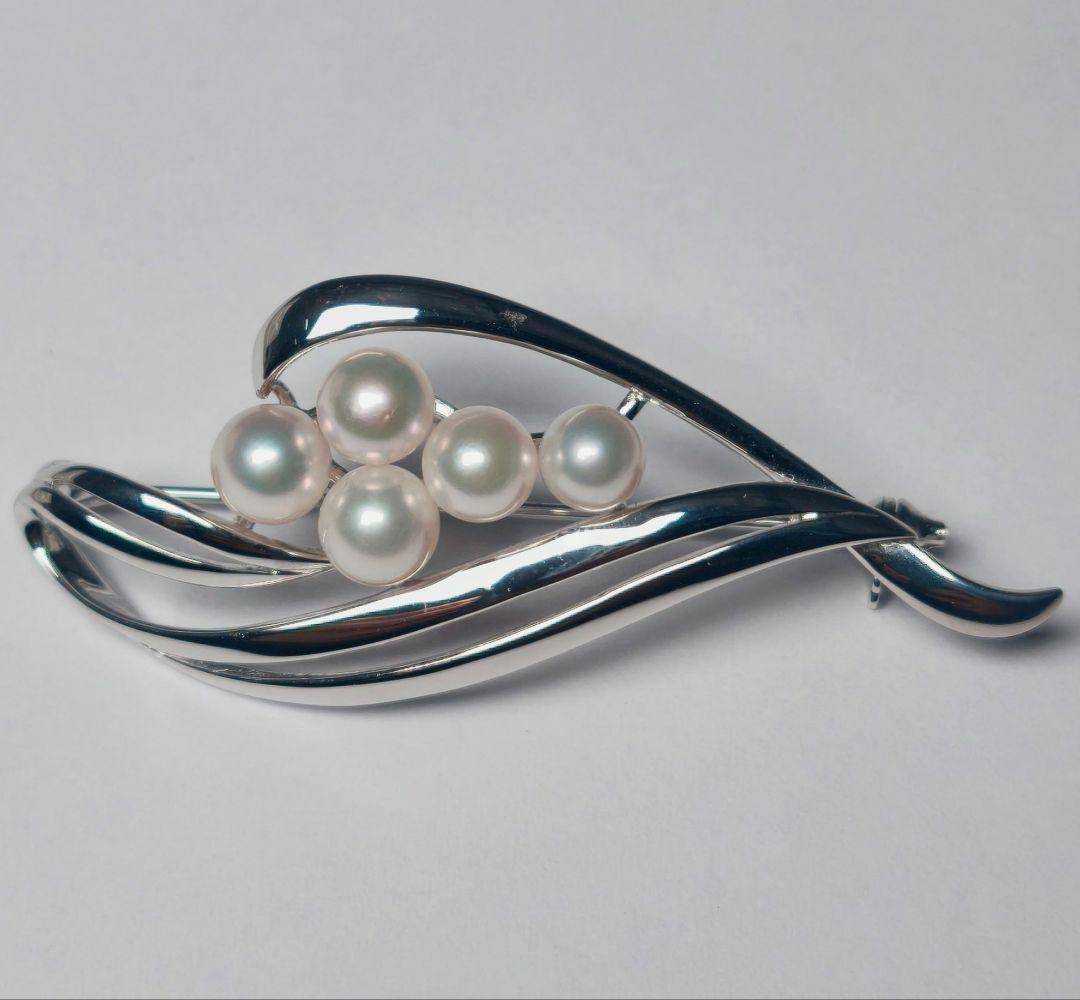 【極美品 最高級!!】ミキモト ブローチ パール フォーマル 5珠 皇室御用達
