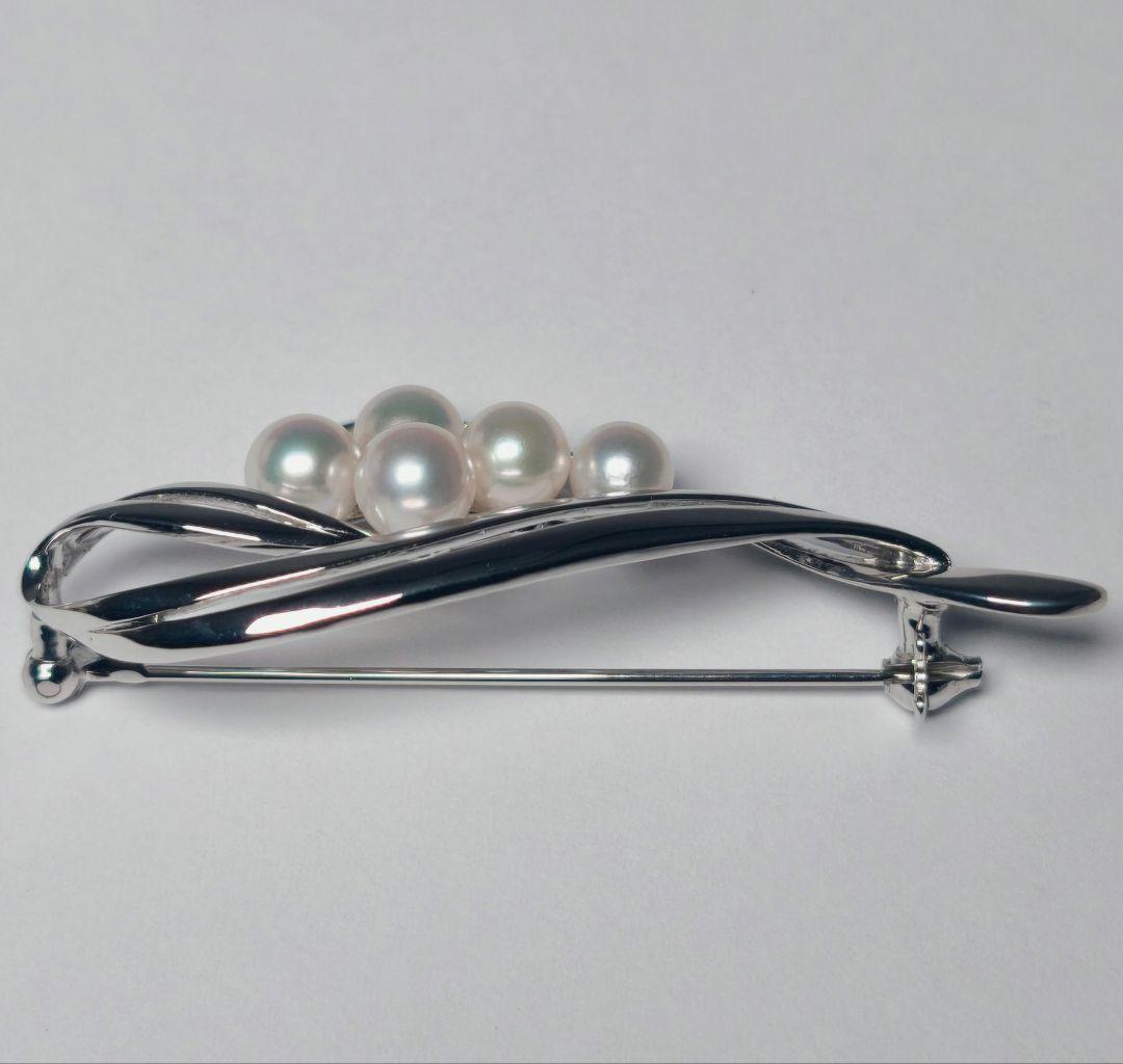 【極美品 最高級!!】ミキモト ブローチ パール フォーマル 5珠 皇室御用達